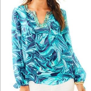 Lilly Pulitzer Colby Silk Top